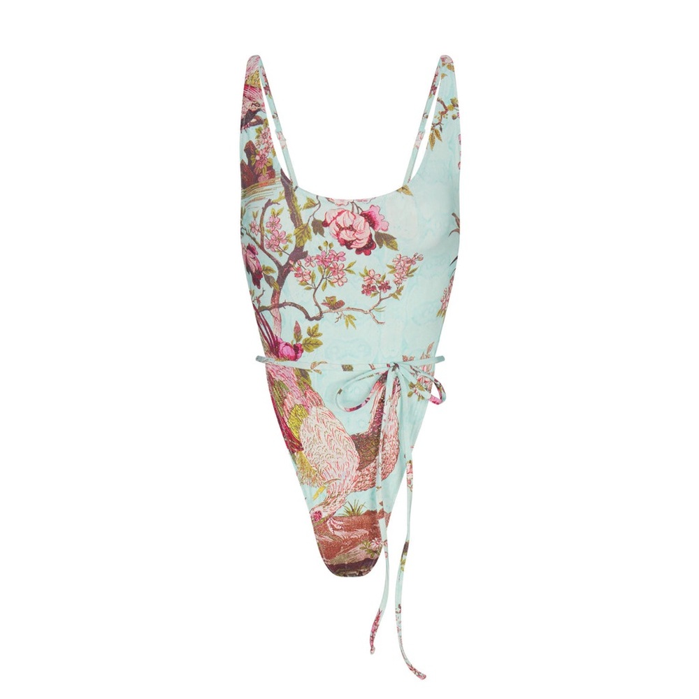SKIMS x Roberto Cavalli Tie Waist One Piece Fagianella Print